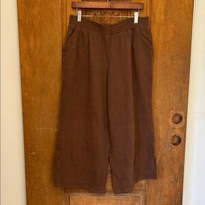 Brown Wide-Leg Pants 100 percent cotton size xl